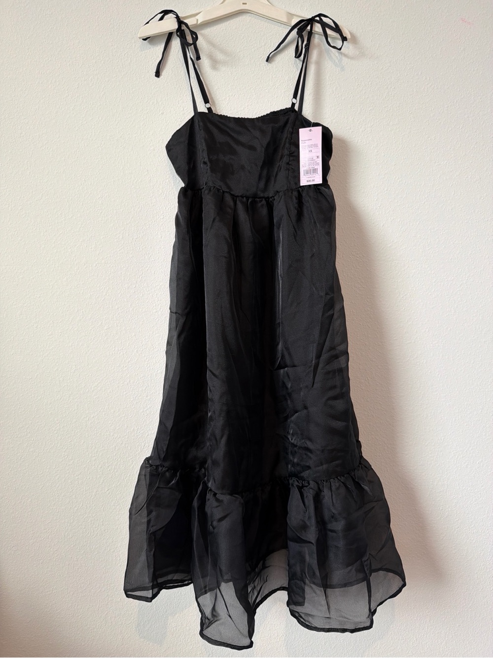 Wild Fable Black slip style Tie-Shoulder Dress